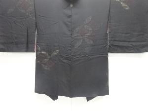 大正ロマン　花七宝模様織り出し漆一つ紋羽織